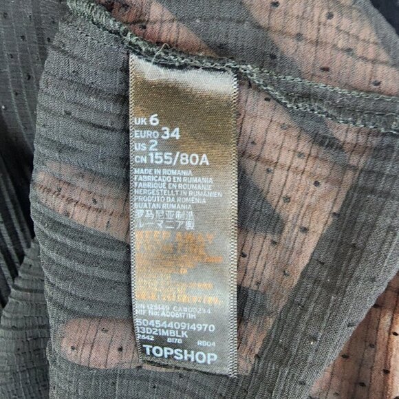 Topshop Sheer Flowy Top 2 - Picture 3 of 3